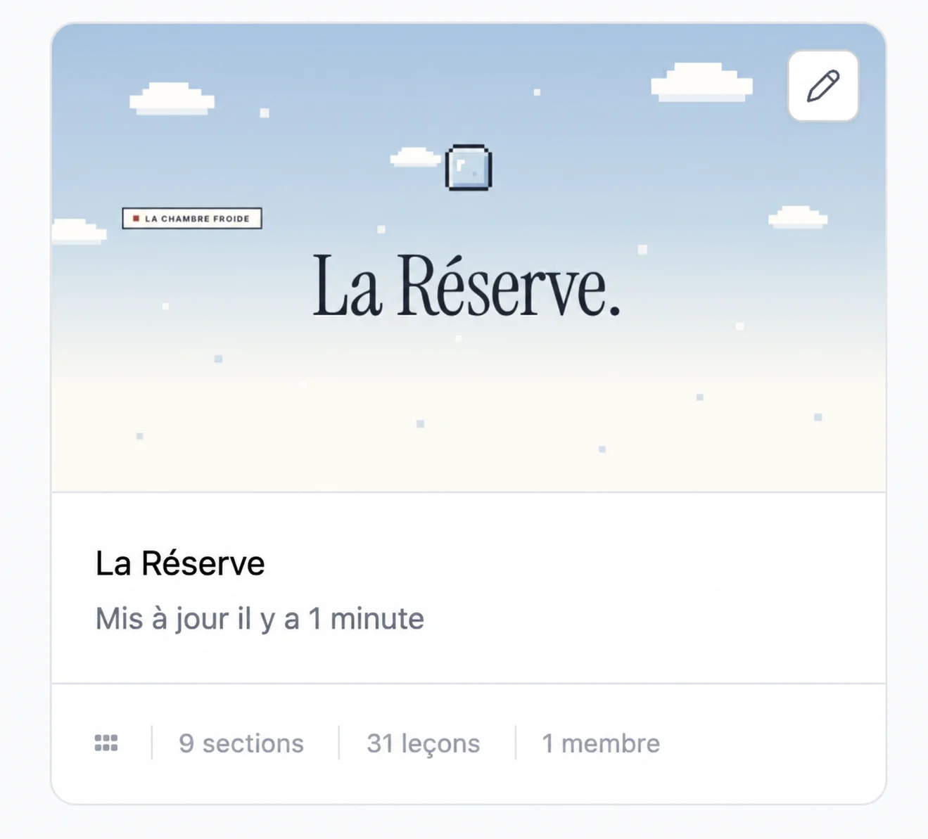 La couverture de la Réserve utilisée dans les diapositives.